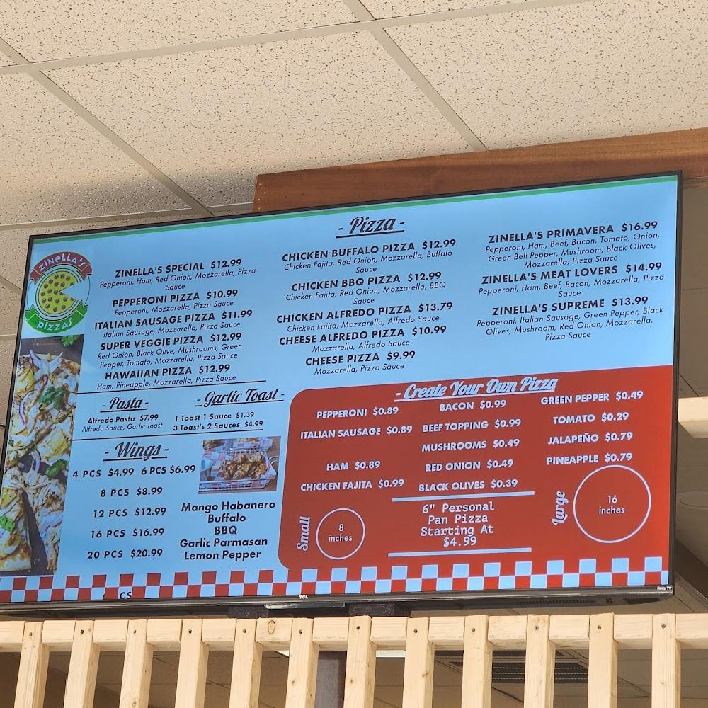 Zinella's Pizzas Menu image 2